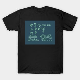 Urban mobility and transport drawings T-Shirt